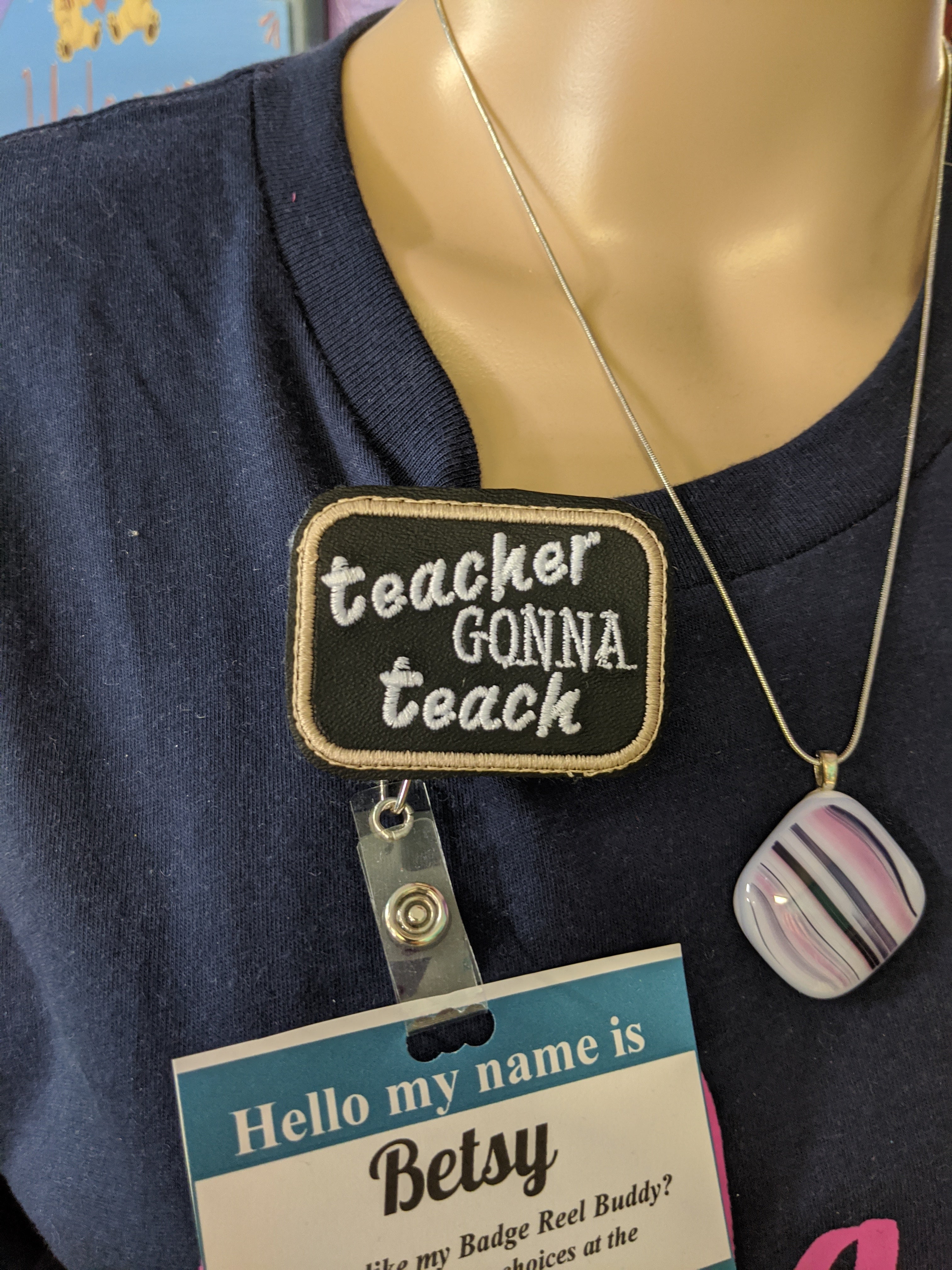 Teach Love Inspire Badge Reel Motivational Teaching Display Holder, Inspirational Teacher Badge Clip, Badge Reel for Professionals Nametags